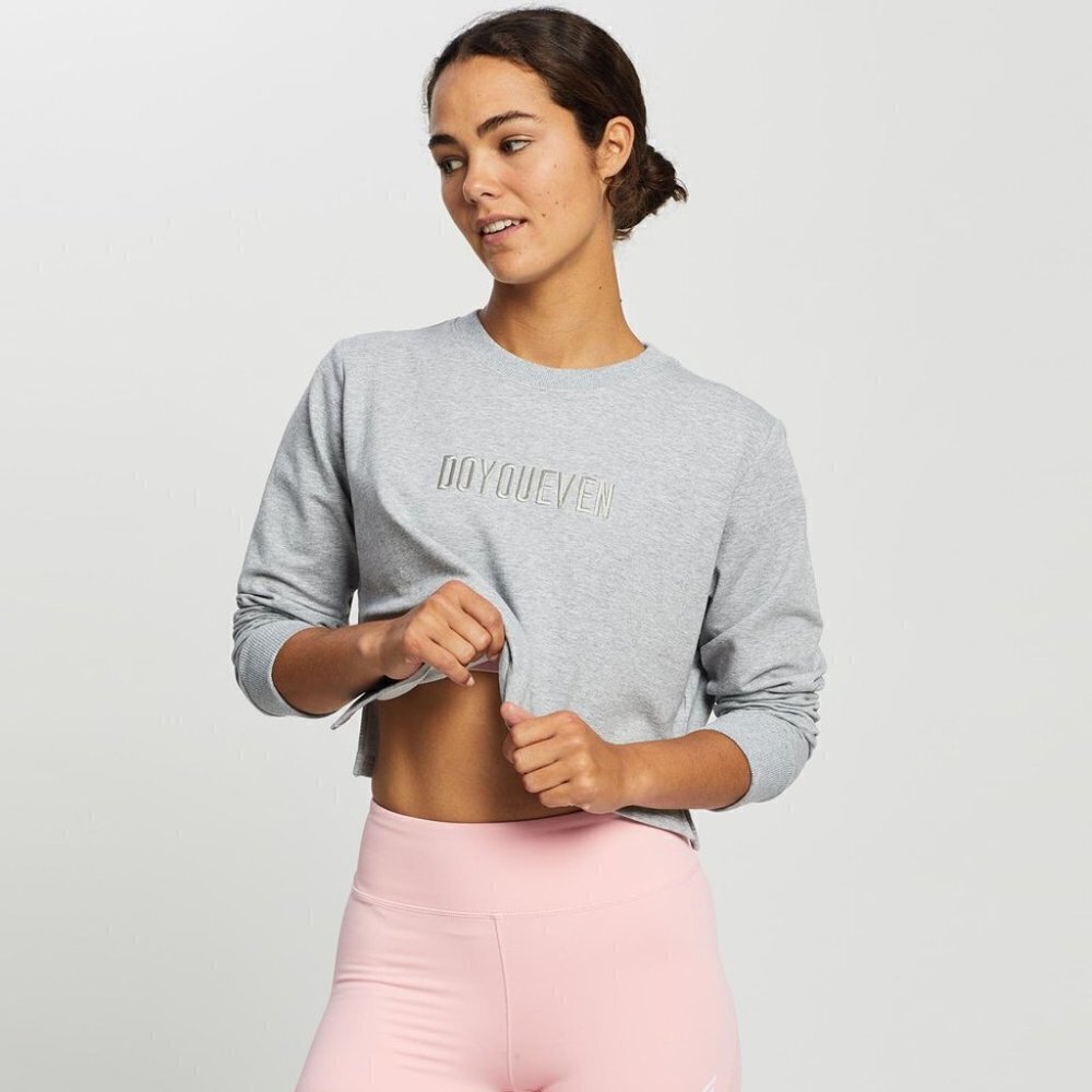 DOYOUEVEN | Staple Cropped Jumper Sweatshirt Long Sleeve Top | Sz. M